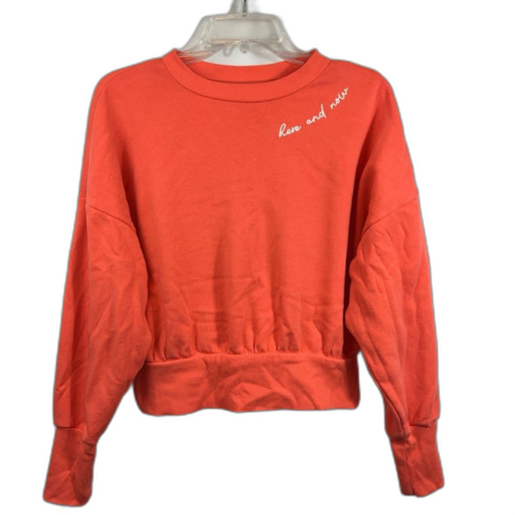 Old Navy Orange Here and Now Cropped Sweatshirt 0474 - Picture 1 of 6